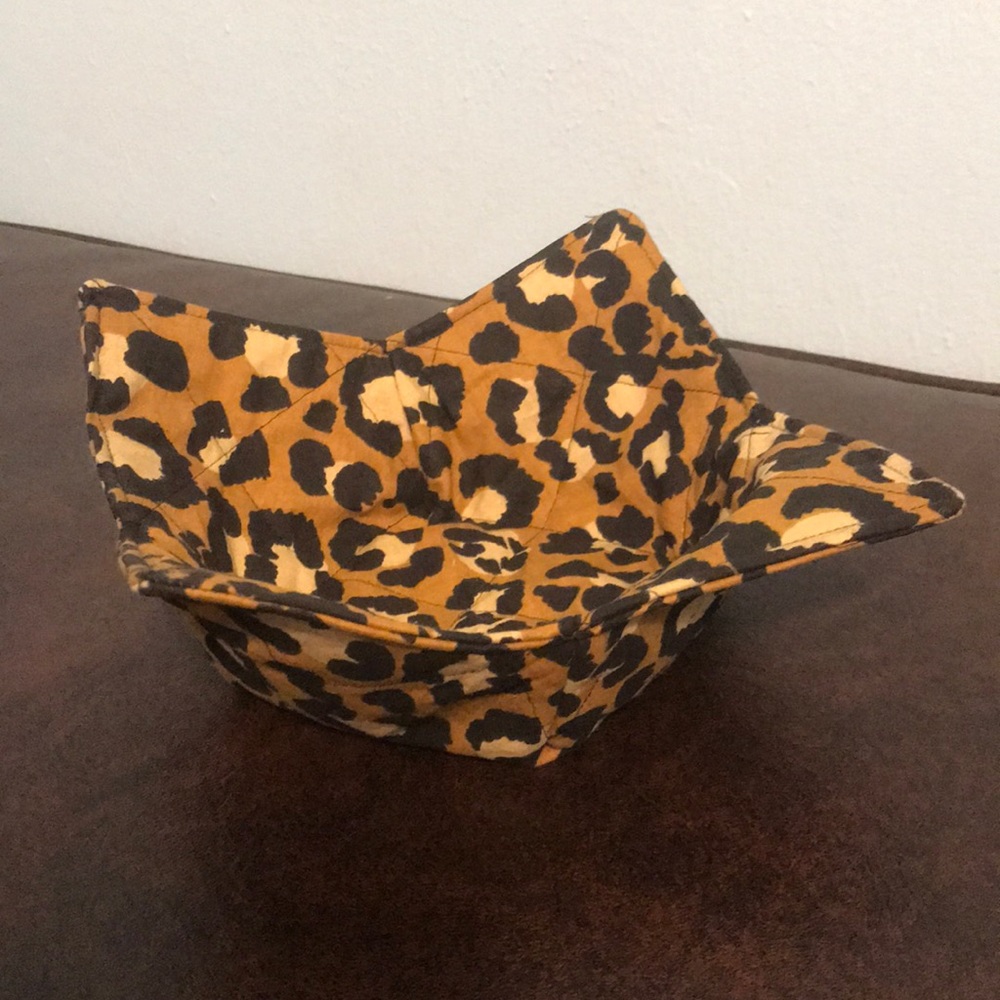 Leopard print fabric bowl